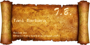 Tani Barbara névjegykártya